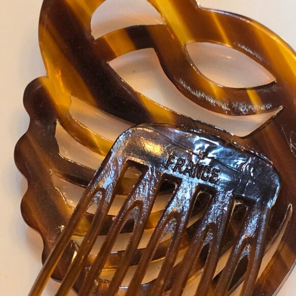 Vintage Lucite Tortoiseshell‎ Decorative Hair Comb Made In France main image 7